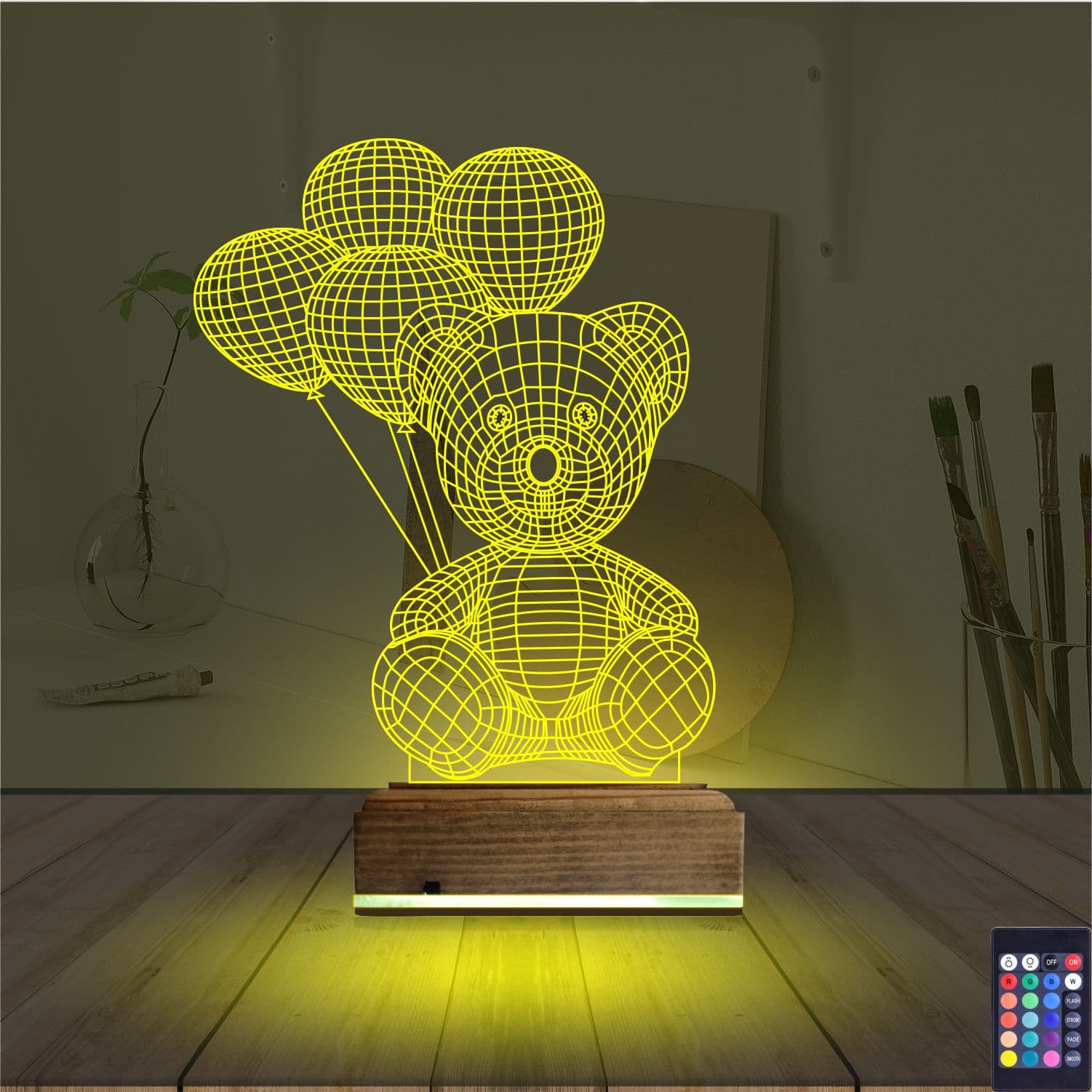 Мишка с шариками — 3D LED Ночник | Подарок ребенку 5