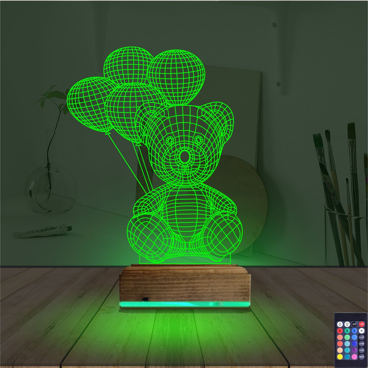 Мишка с шариками — 3D LED Ночник | Подарок ребенку 6