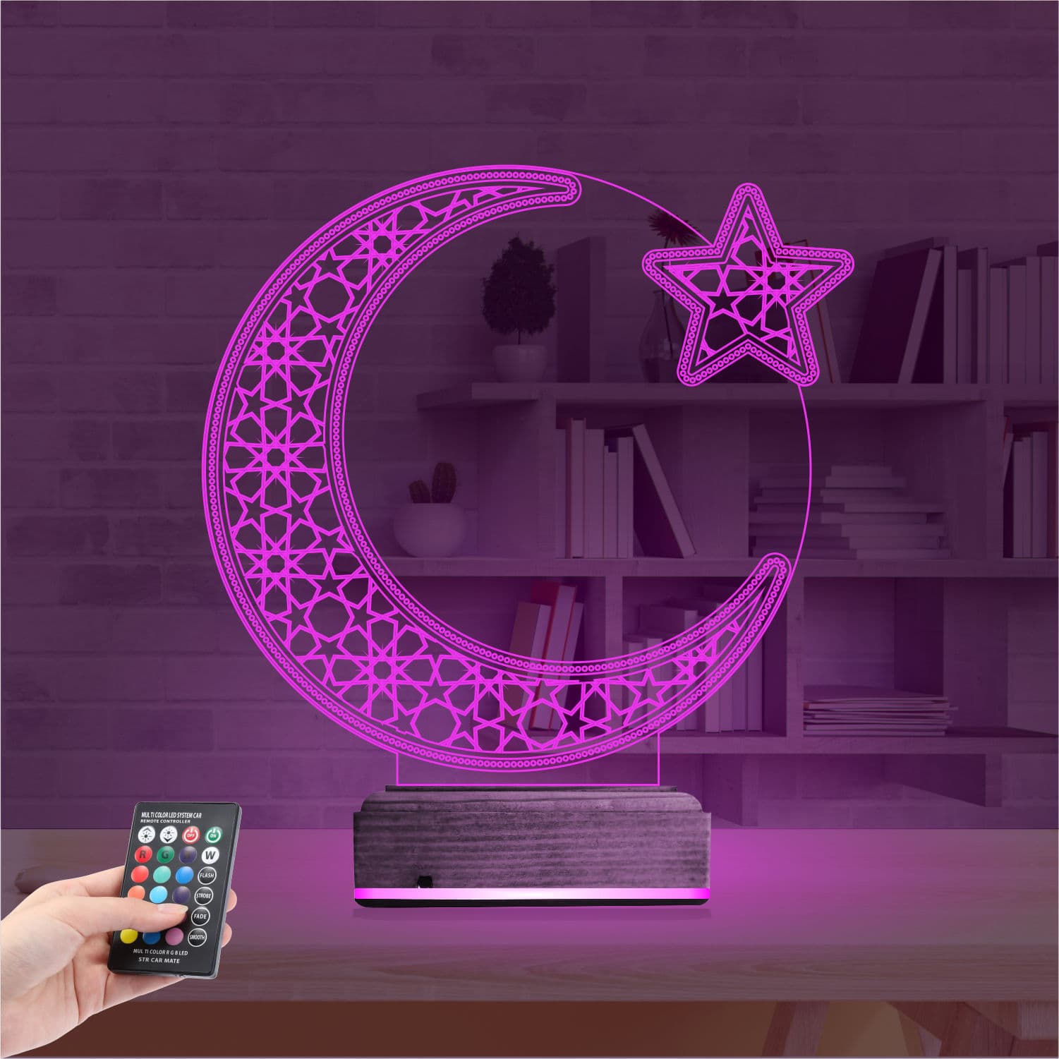 Полумесяц и Звезда — 3D LED Ночник | Исламский подарок 4