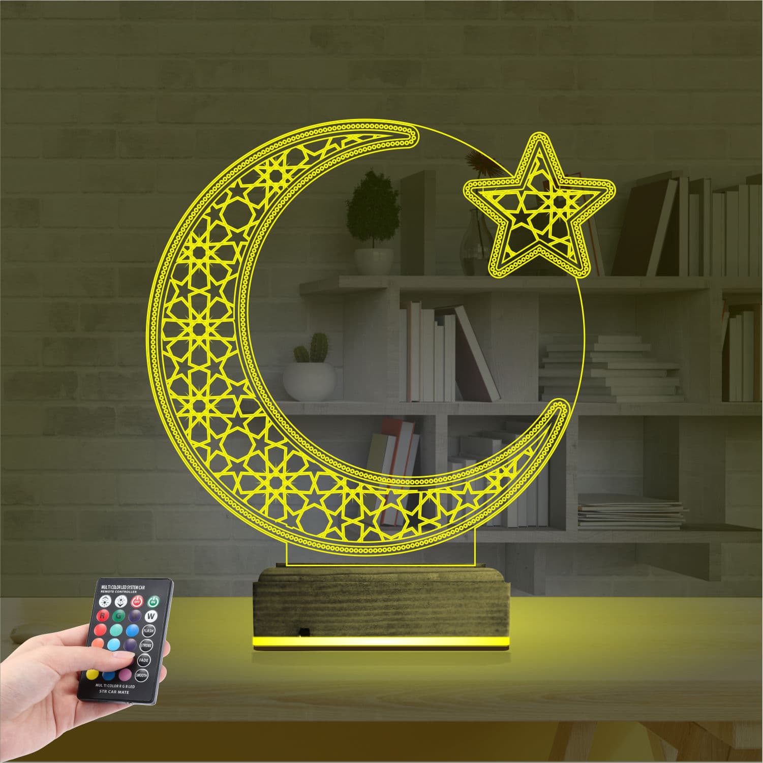 Полумесяц и Звезда — 3D LED Ночник | Исламский подарок 5