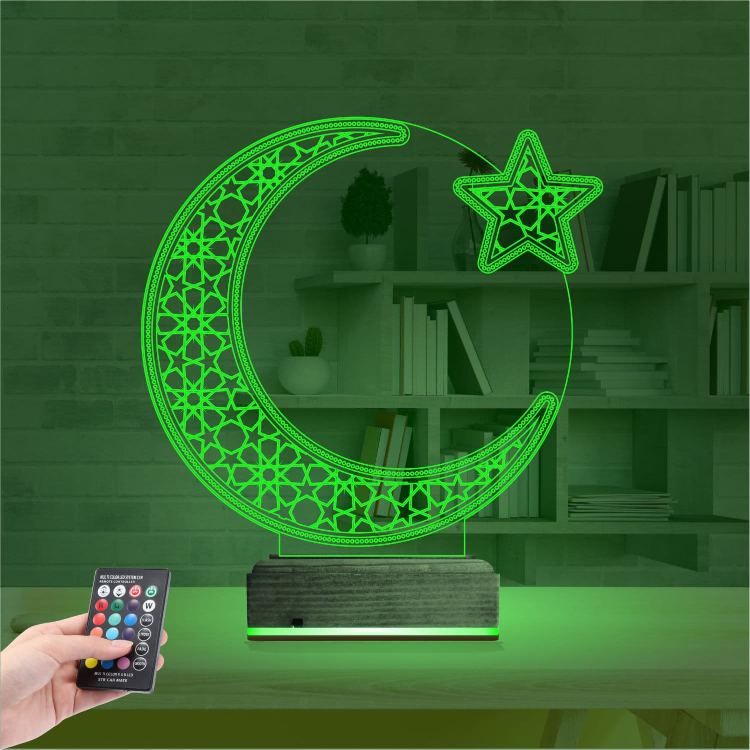 Полумесяц и Звезда — 3D LED Ночник | Исламский подарок 6