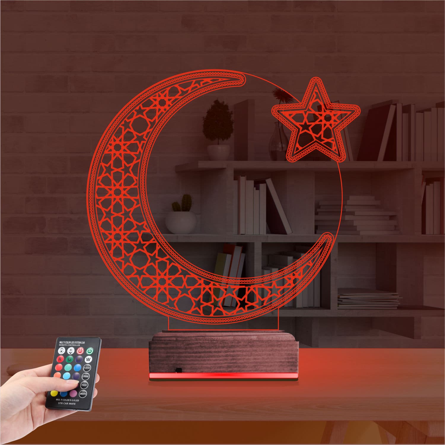 Полумесяц и Звезда — 3D LED Ночник | Исламский подарок 7