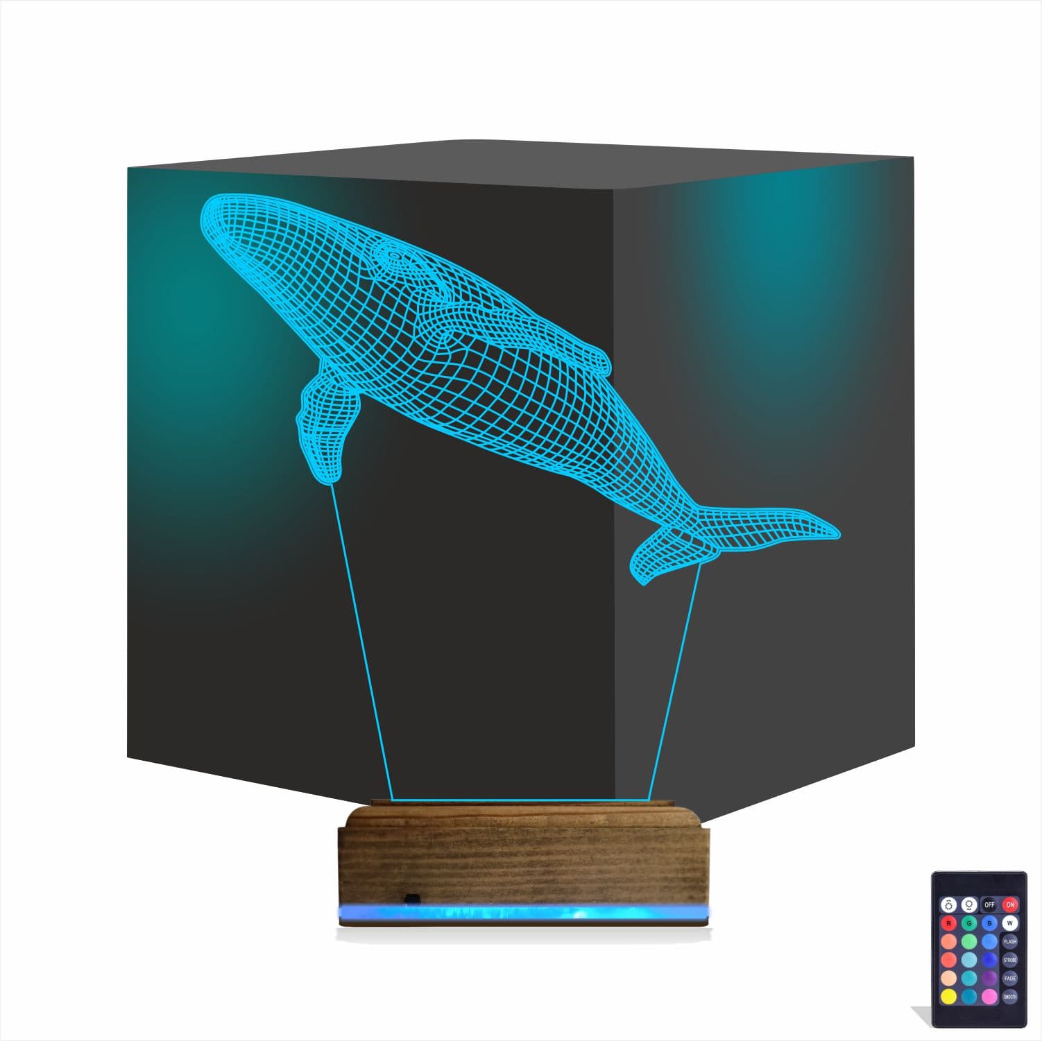 Кит — 3D LED Ночник | Подарок для детей и взрослых 1