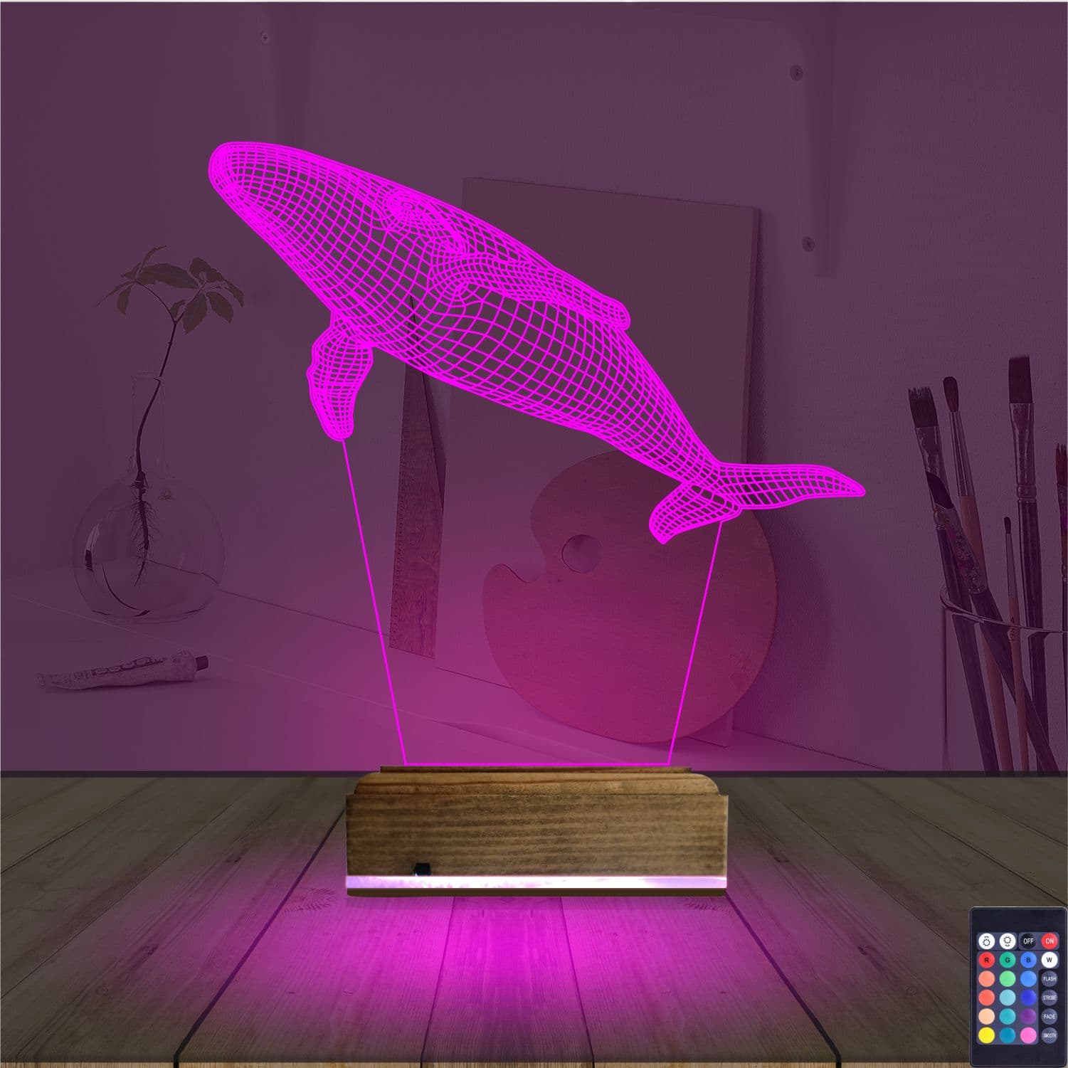 Кит — 3D LED Ночник | Подарок для детей и взрослых 4