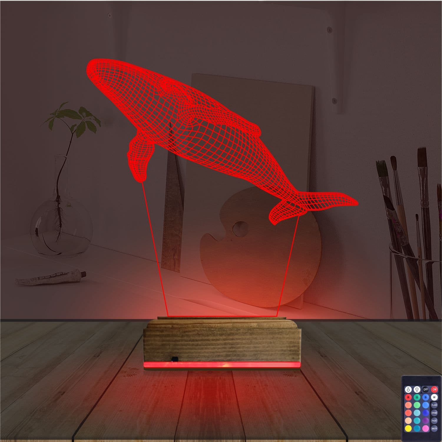 Кит — 3D LED Ночник | Подарок для детей и взрослых 7