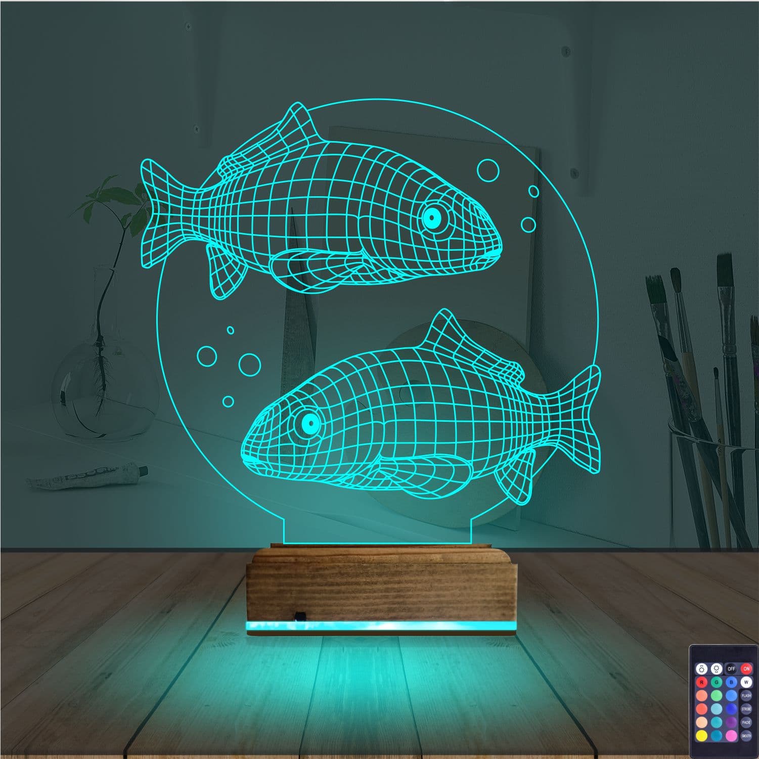 Рыбы — 3D LED Ночник | Подарок для дома 3