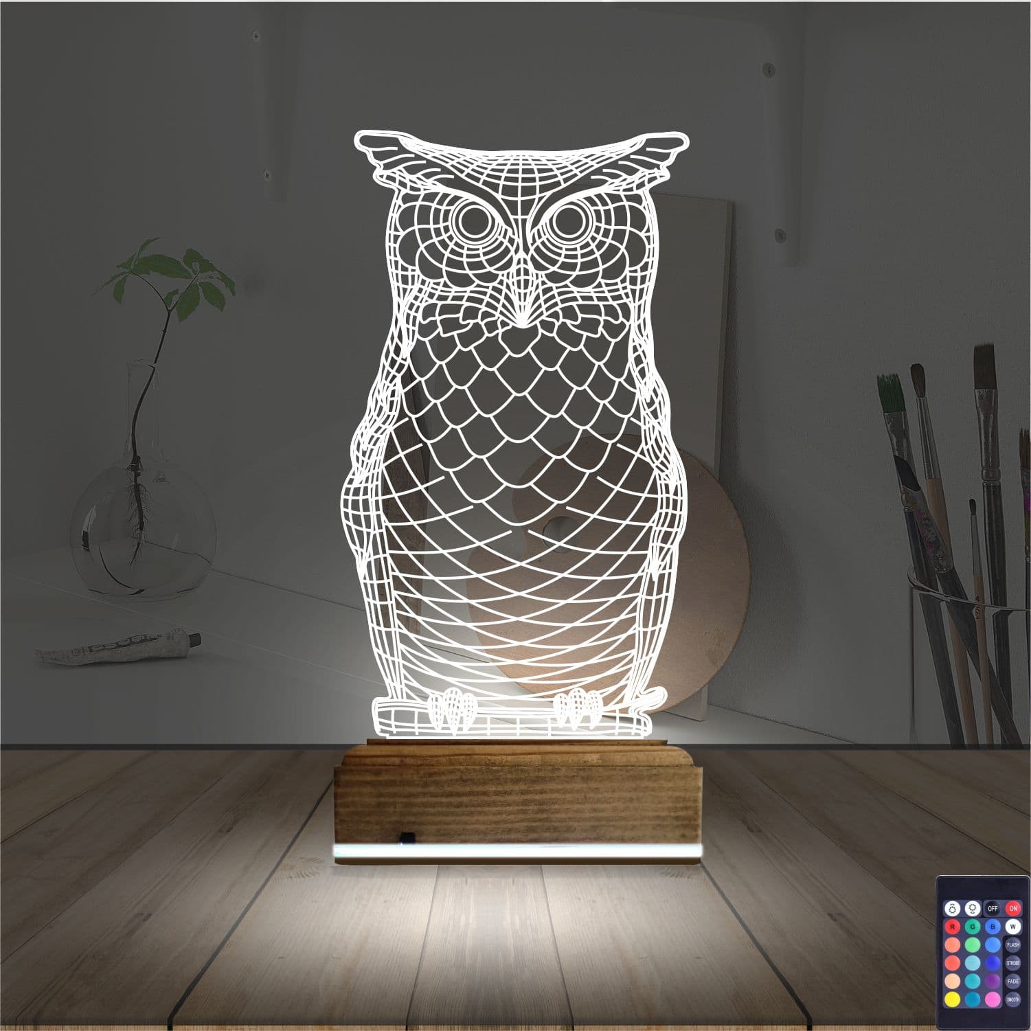 Сова — 3D LED Ночник | Оригинальный подарок 2