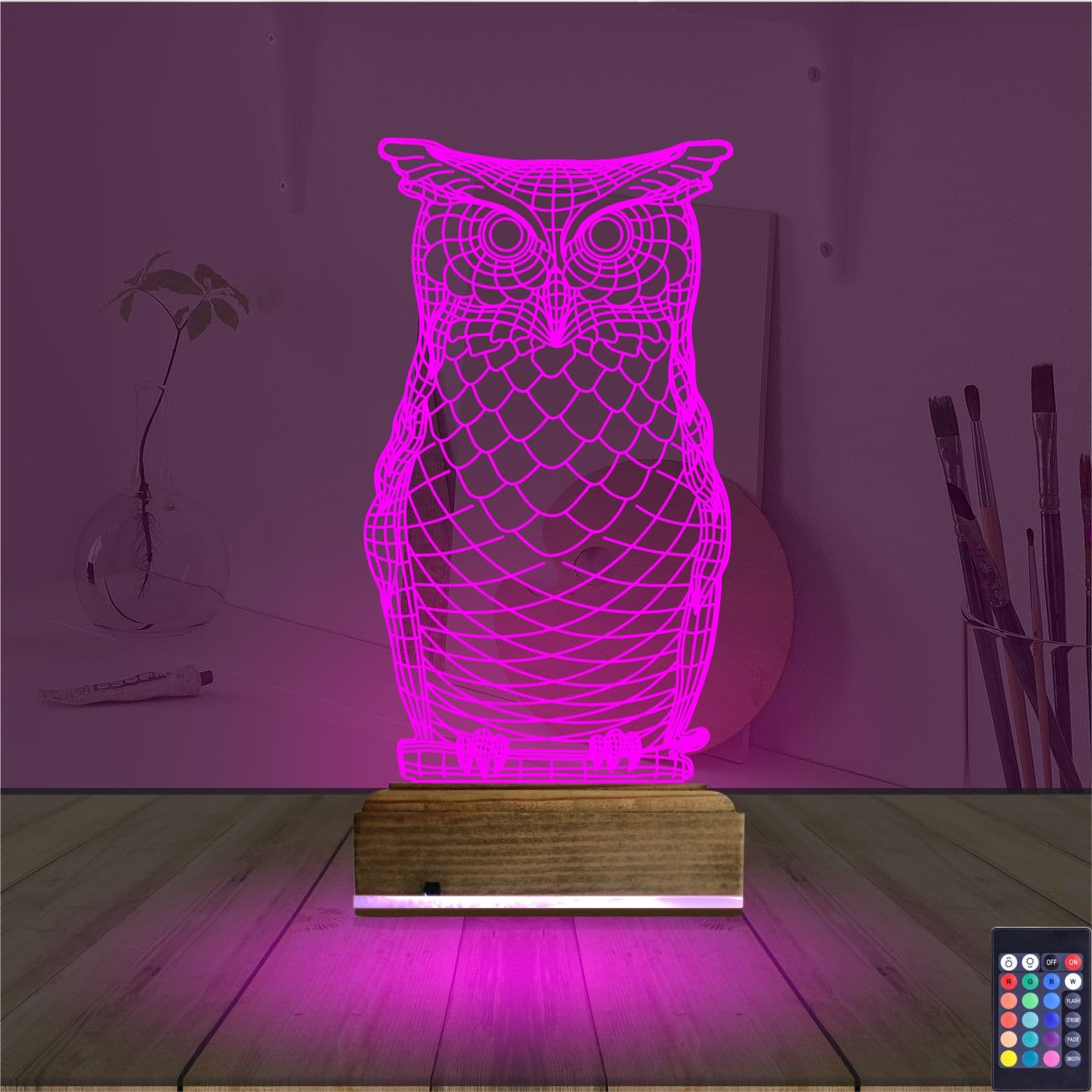 Сова — 3D LED Ночник | Оригинальный подарок 4