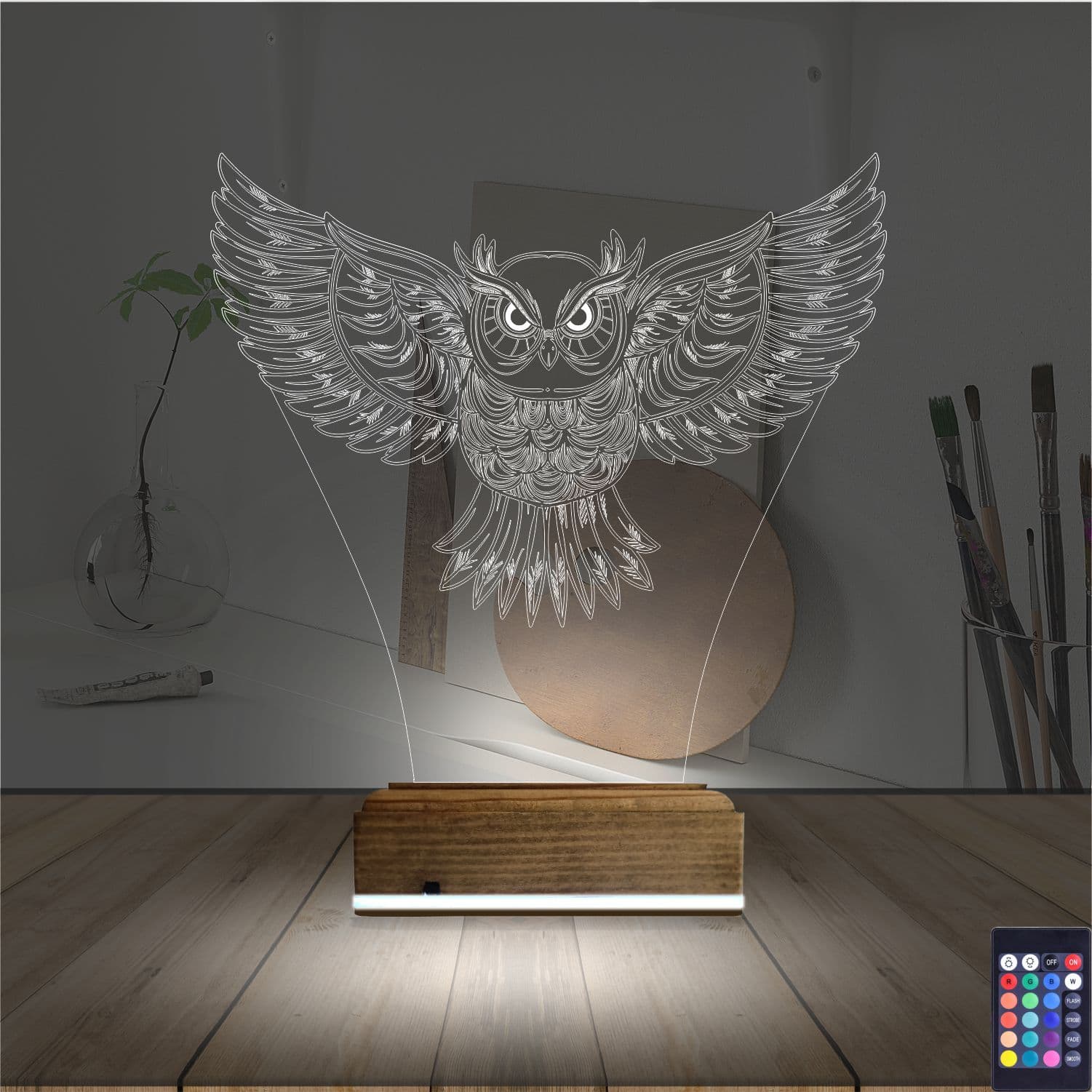 Сова — 3D LED Ночник | Оригинальный подарок 2