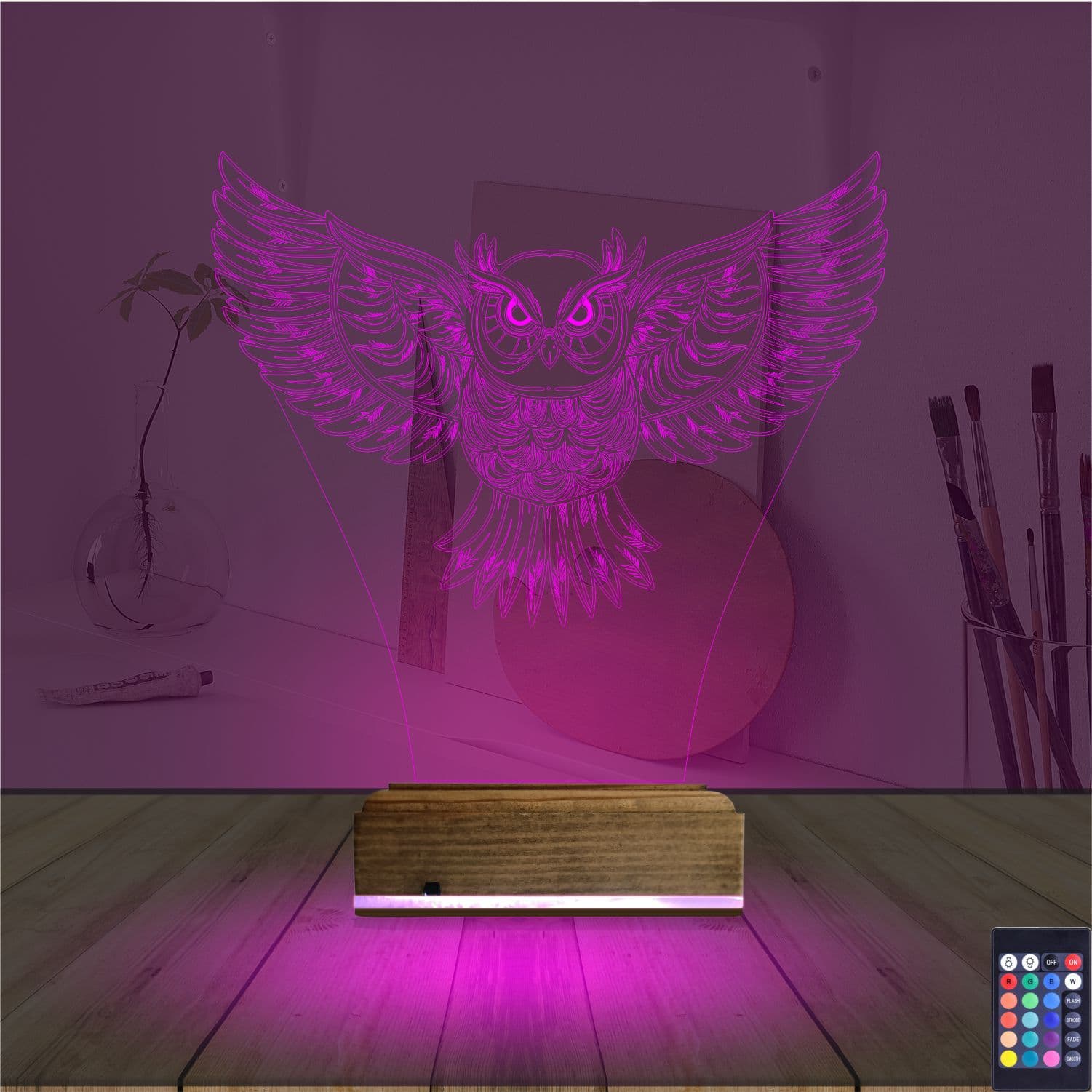 Сова — 3D LED Ночник | Оригинальный подарок 4