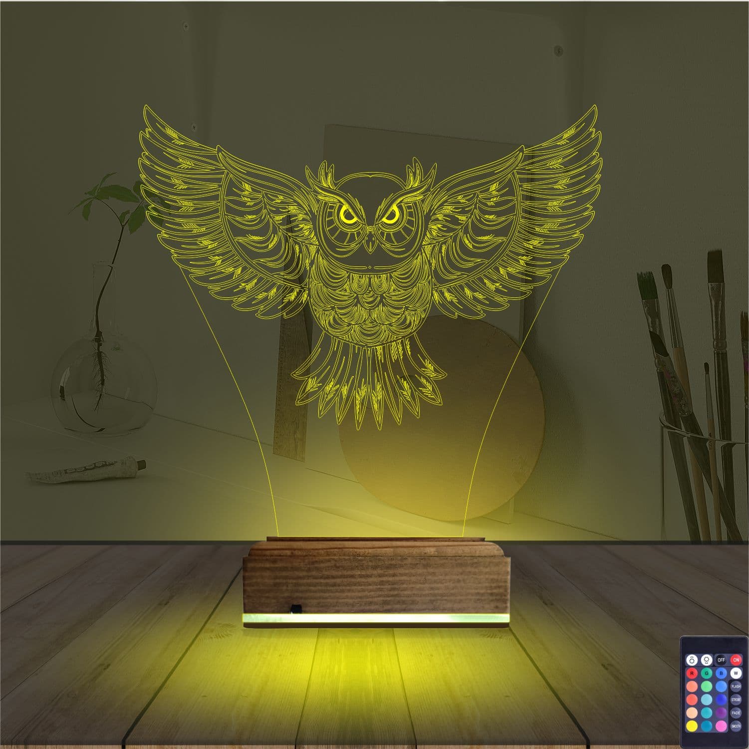 Сова — 3D LED Ночник | Оригинальный подарок 5
