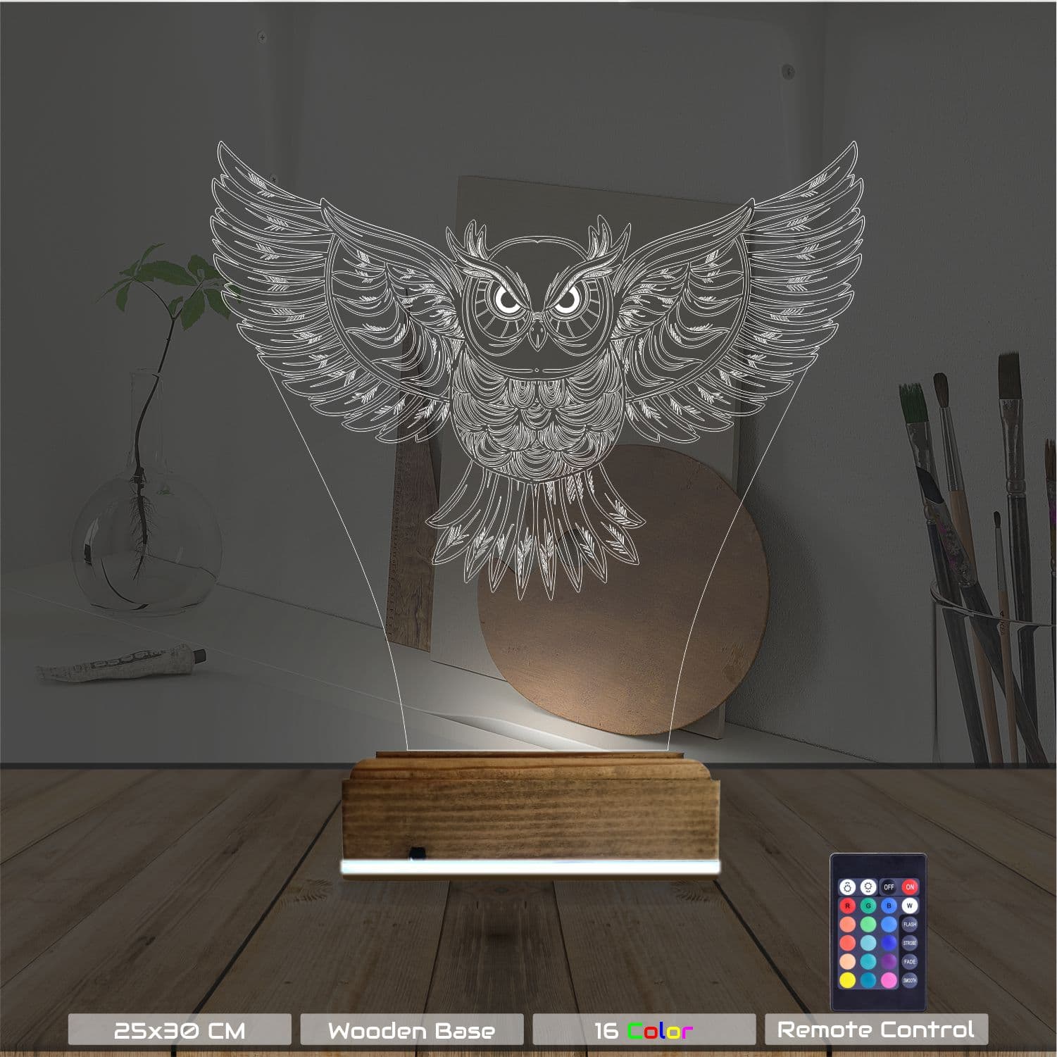 Сова — 3D LED Ночник | Оригинальный подарок 8