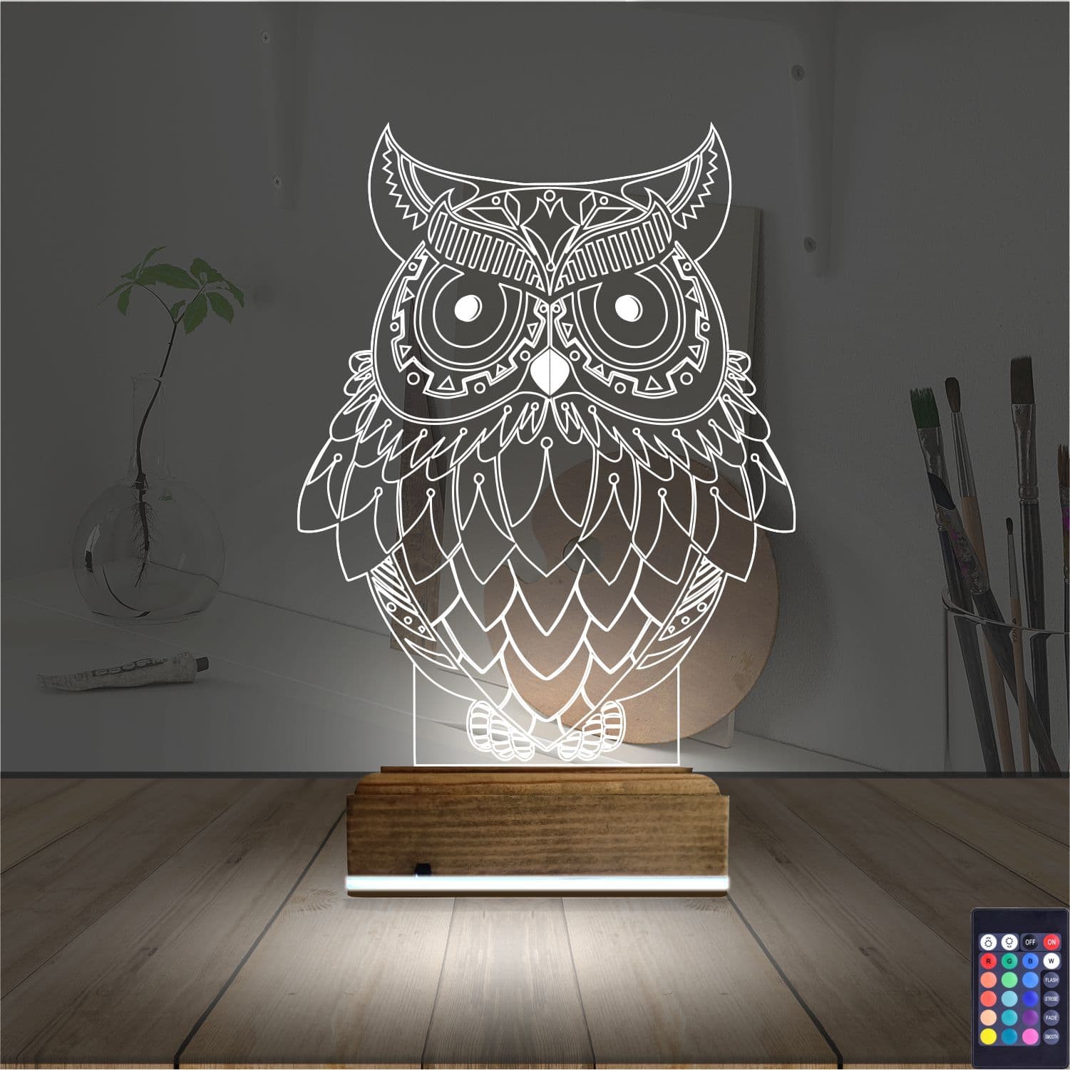 Сова — 3D LED Ночник | Оригинальный подарок 2