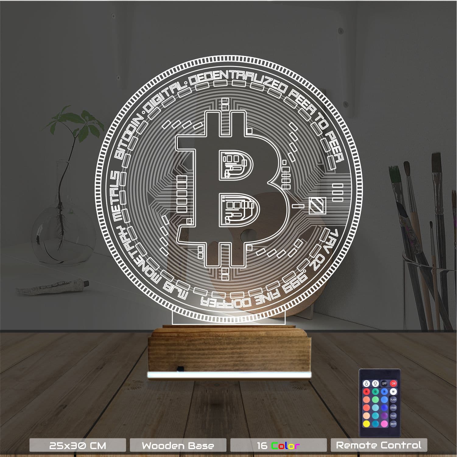 Биткоин 3D Ночник 8