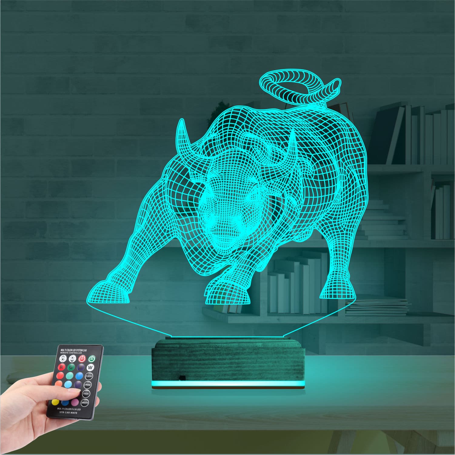 Бык — 3D LED Ночник | Подарок мужчине 3