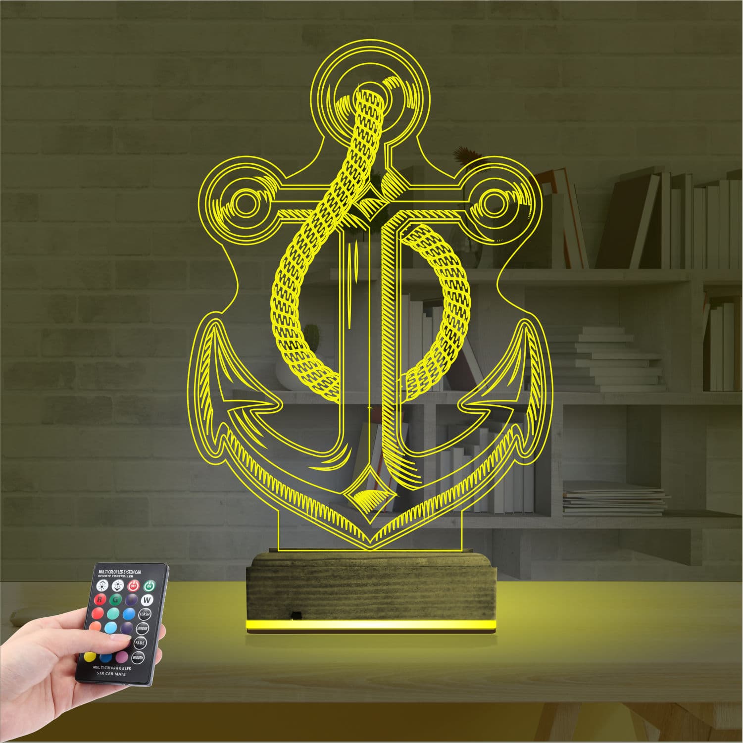 Якорь — 3D LED Ночник | Подарок моряку или путешественнику 5