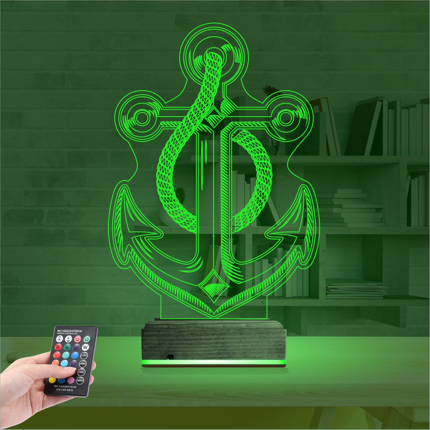 Якорь — 3D LED Ночник | Подарок моряку или путешественнику 6