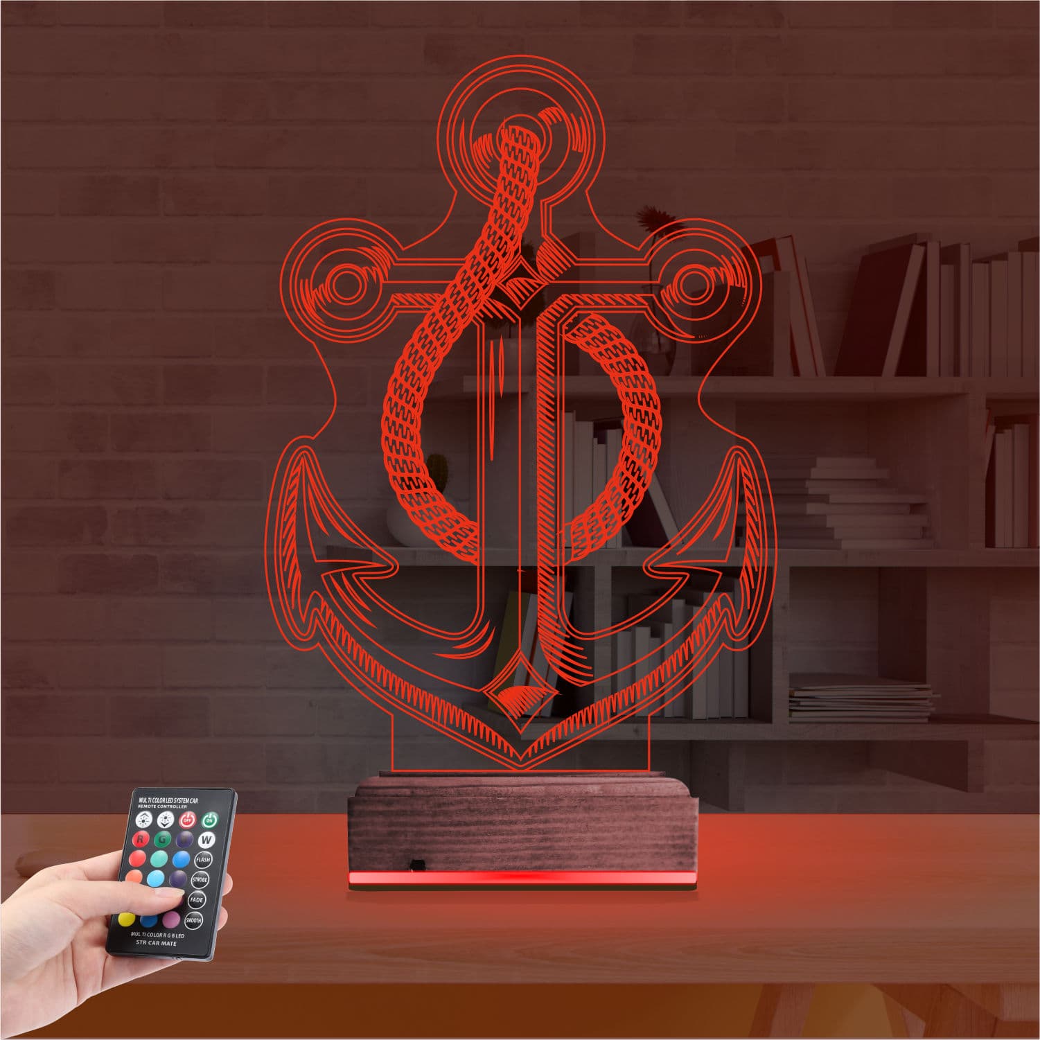 Якорь — 3D LED Ночник | Подарок моряку или путешественнику 7