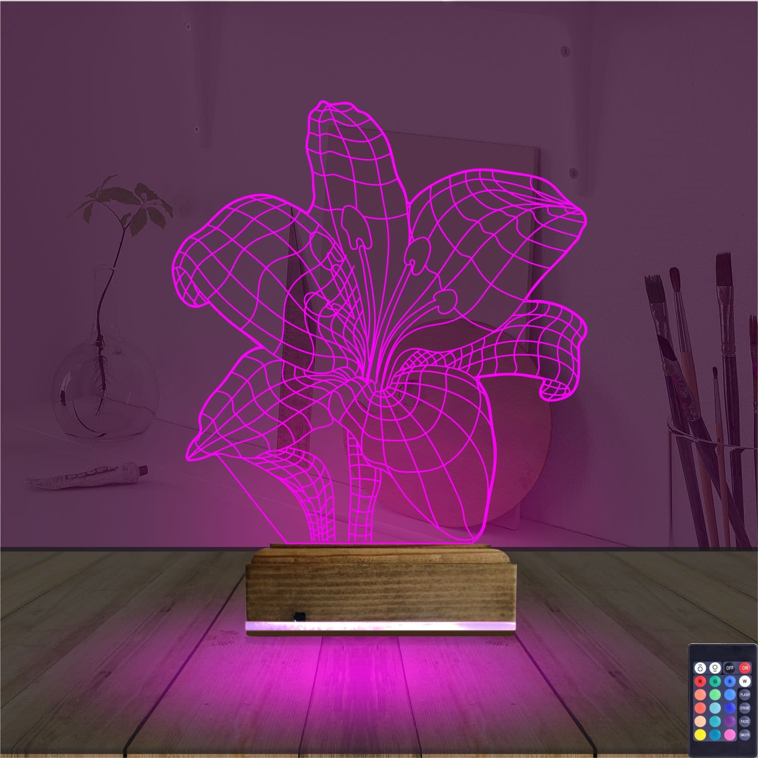 Лилия — 3D LED Ночник | Романтический подарок 4