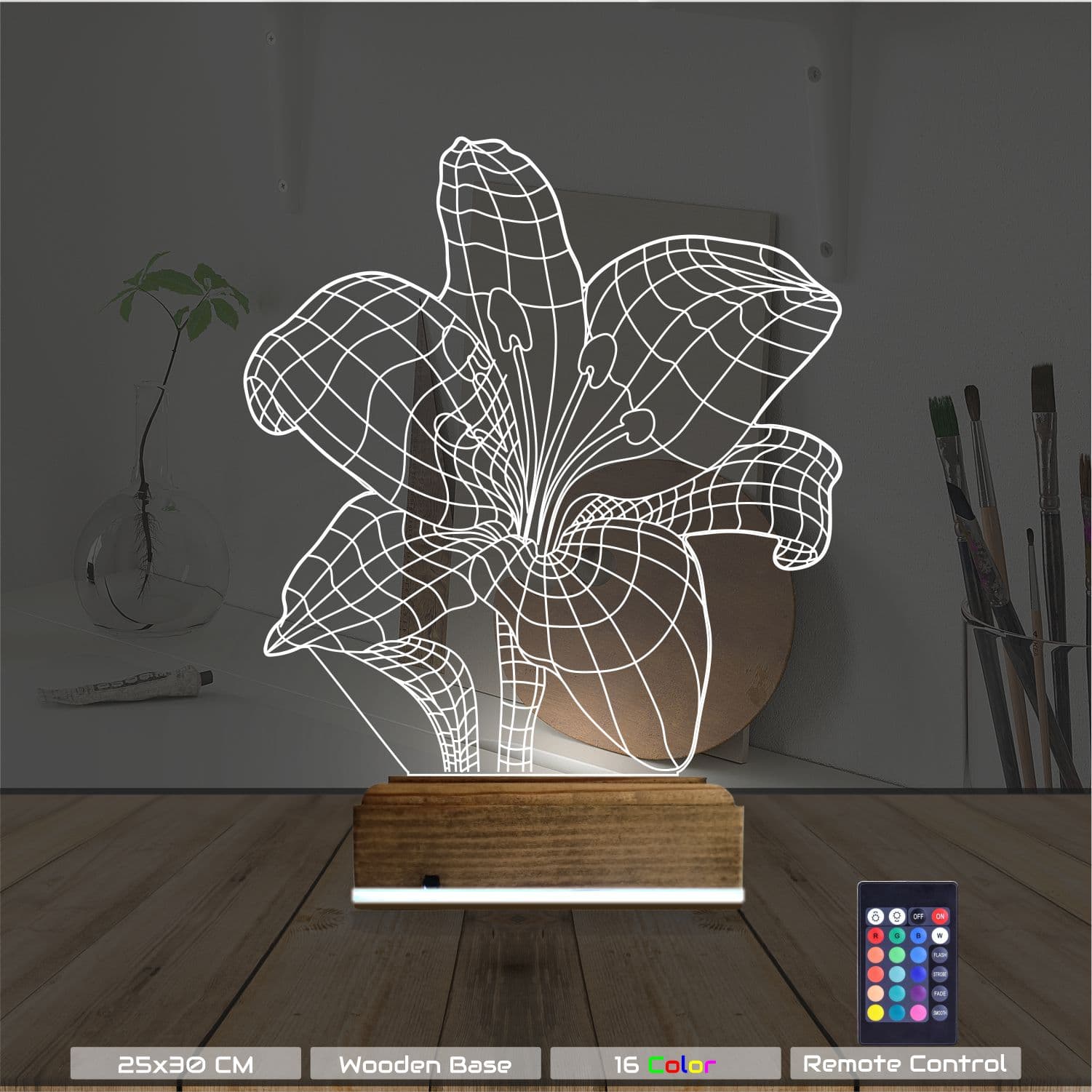 Лилия — 3D LED Ночник | Романтический подарок 8