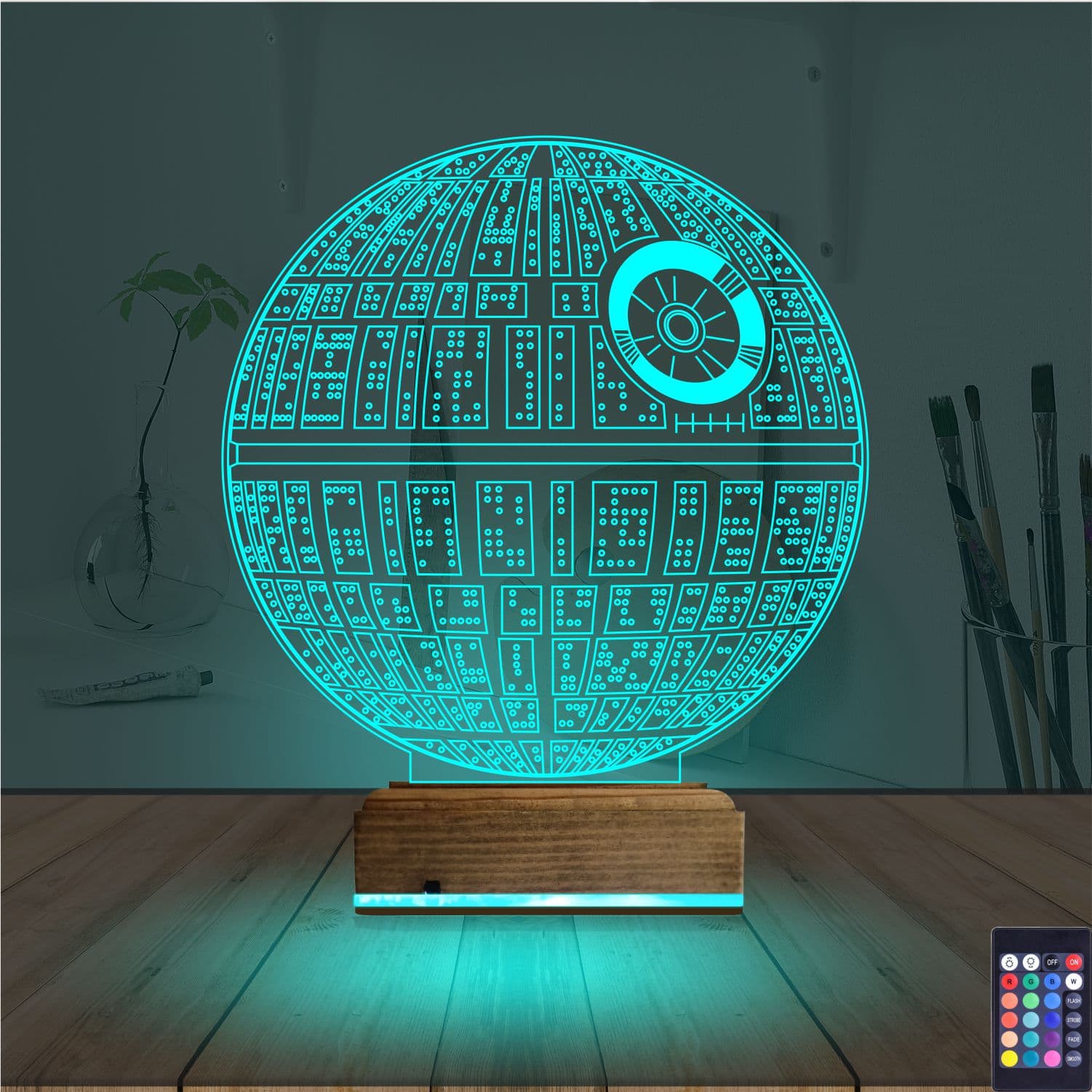 Звезда Смерти — 3D LED Ночник | Подарок фанату Звездных Войн 3