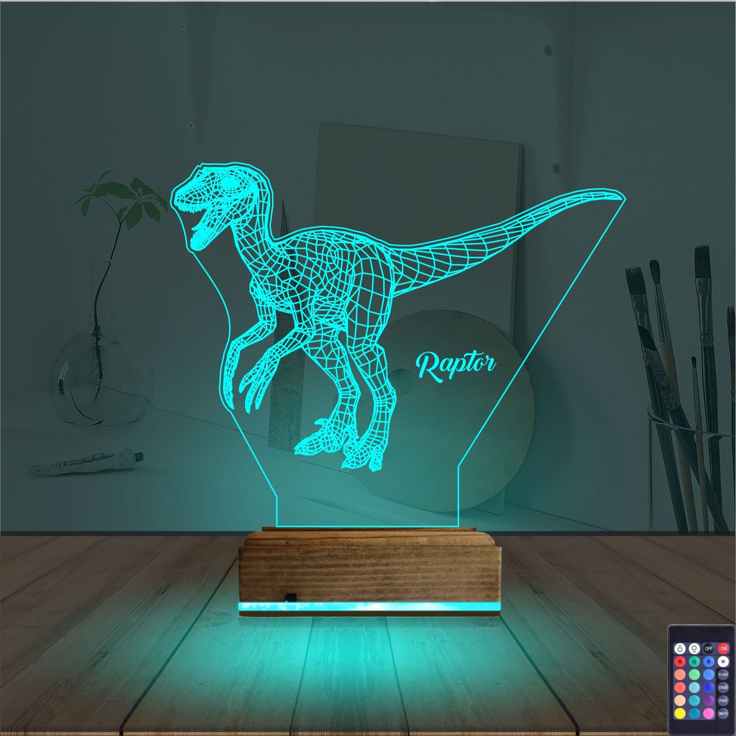 Раптор — 3D LED Ночник | Подарок ребёнку 3