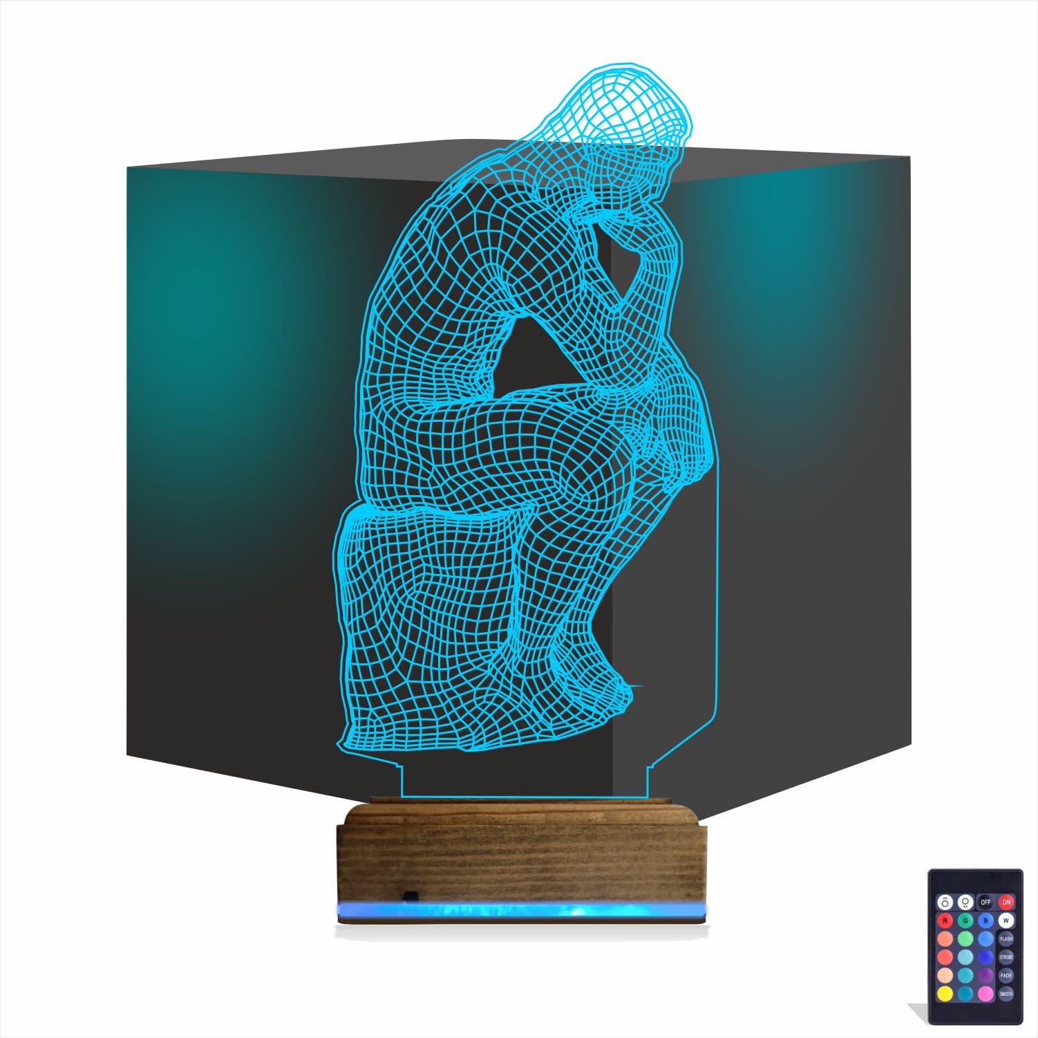 Мыслитель — 3D LED Ночник | Подарок мужчине 1