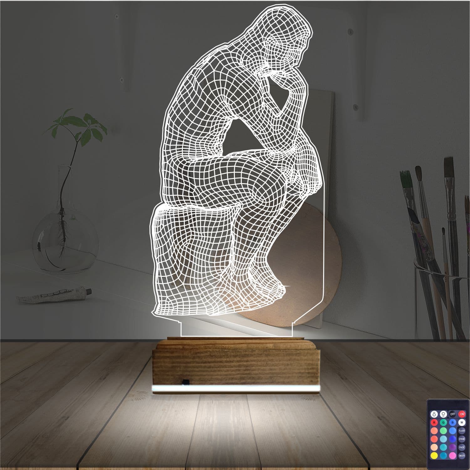 Мыслитель — 3D LED Ночник | Подарок мужчине 2