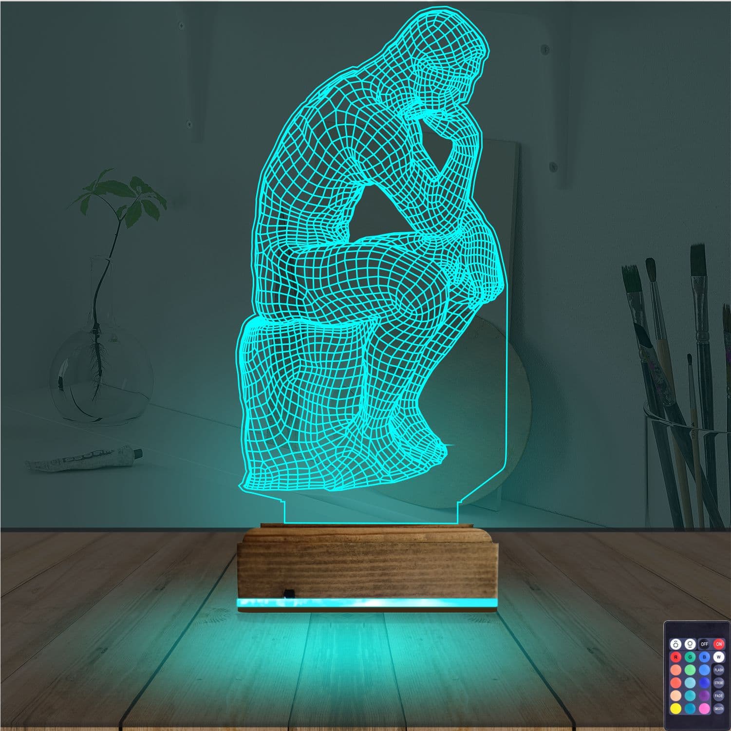 Мыслитель — 3D LED Ночник | Подарок мужчине 3
