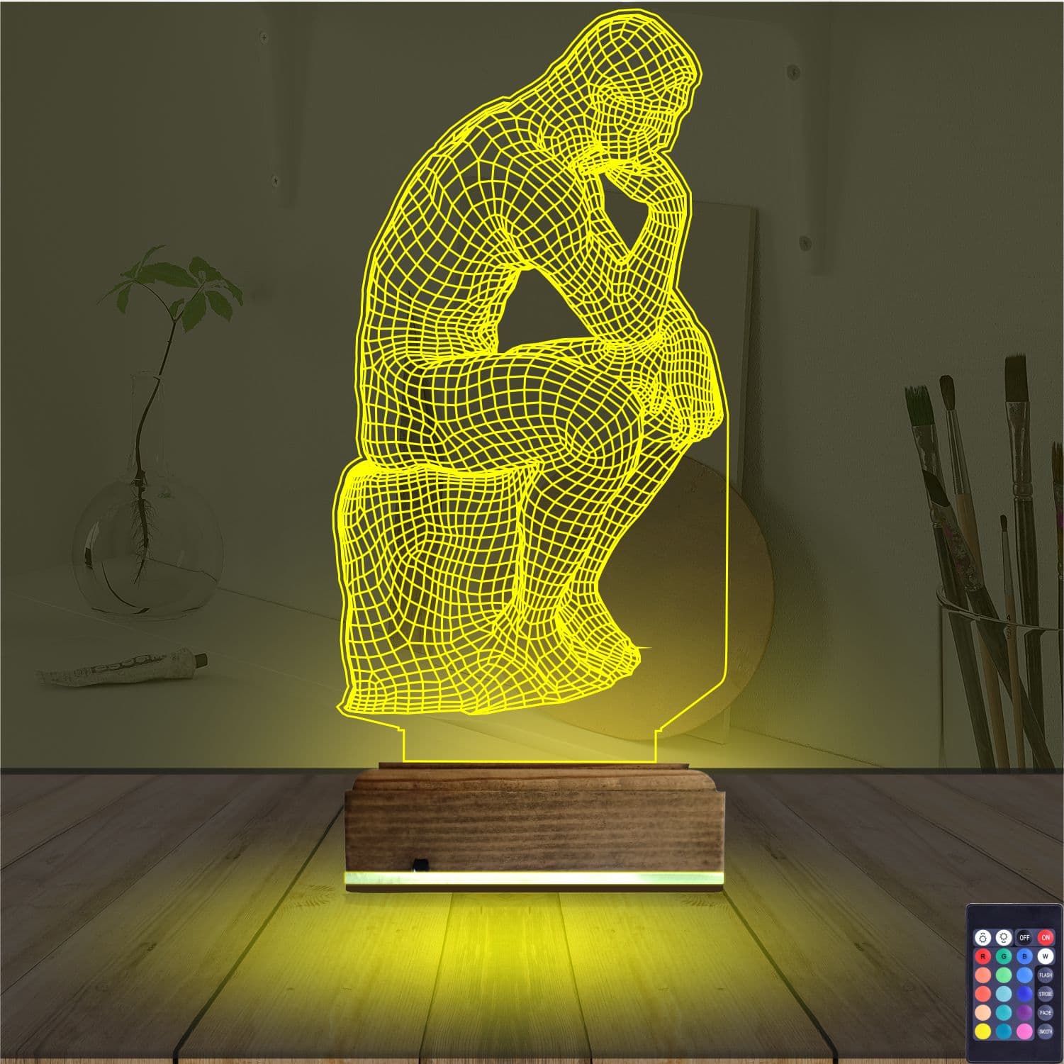 Мыслитель — 3D LED Ночник | Подарок мужчине 5