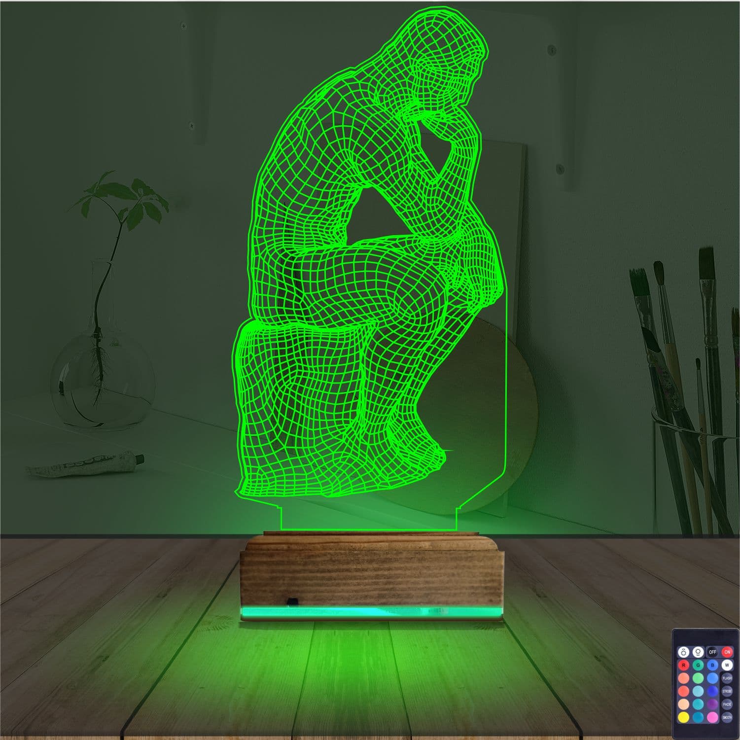 Мыслитель — 3D LED Ночник | Подарок мужчине 6