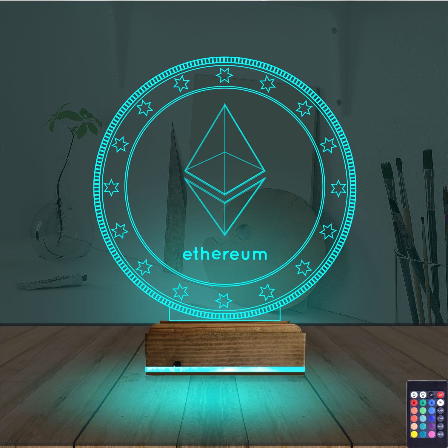 Ethereum — 3D LED Ночник | Подарок криптоэнтузиасту 3