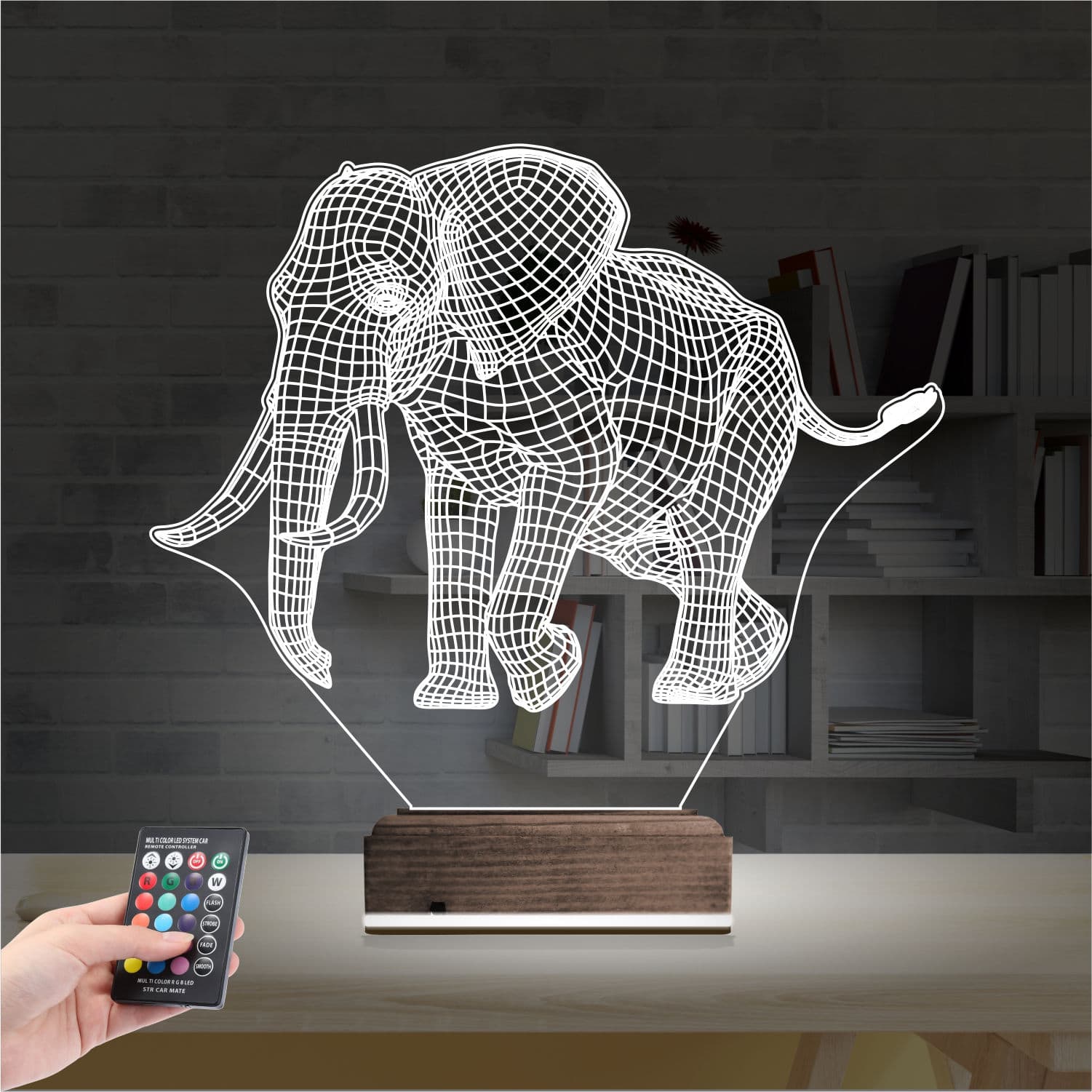 Слон — 3D LED Ночник | Подарок детям и взрослым 2