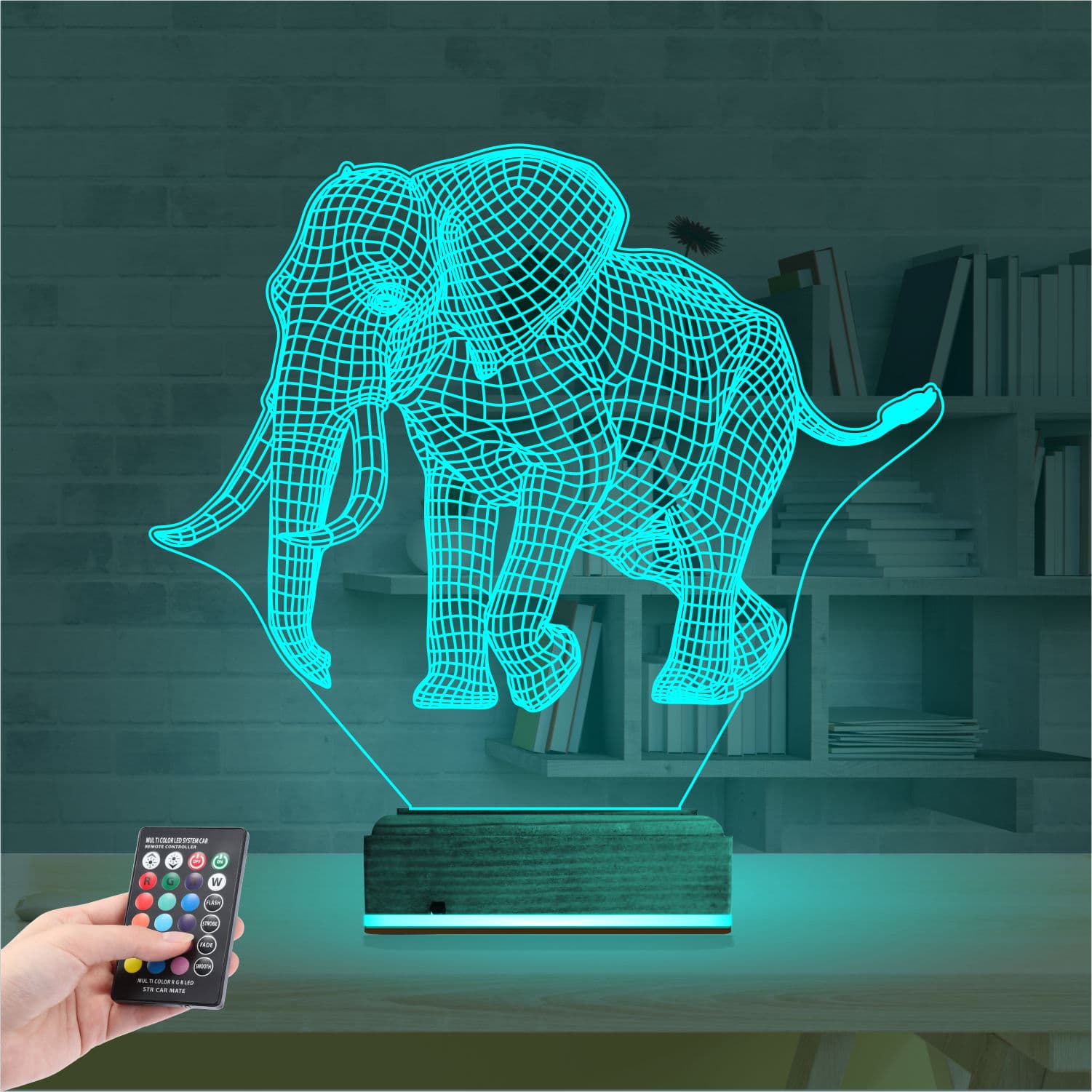 Слон — 3D LED Ночник | Подарок детям и взрослым 3