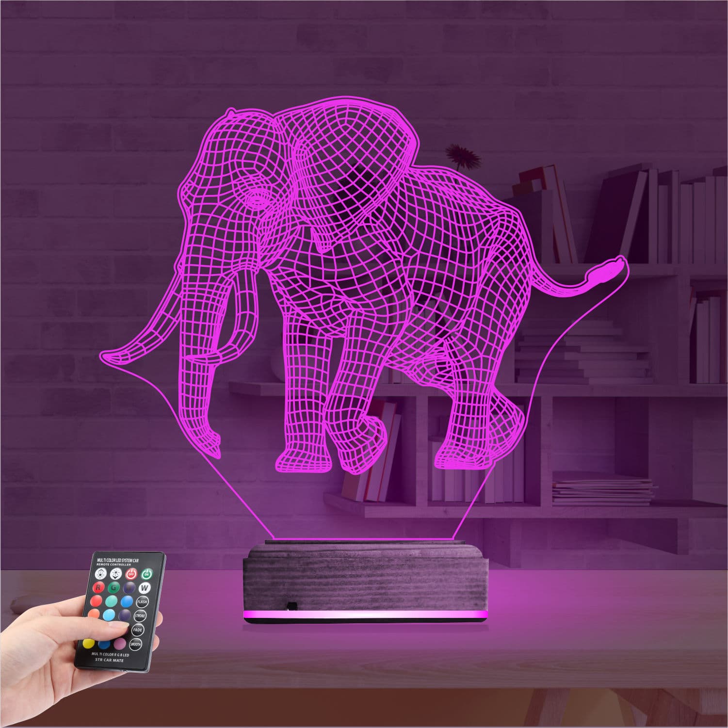 Слон — 3D LED Ночник | Подарок детям и взрослым 4