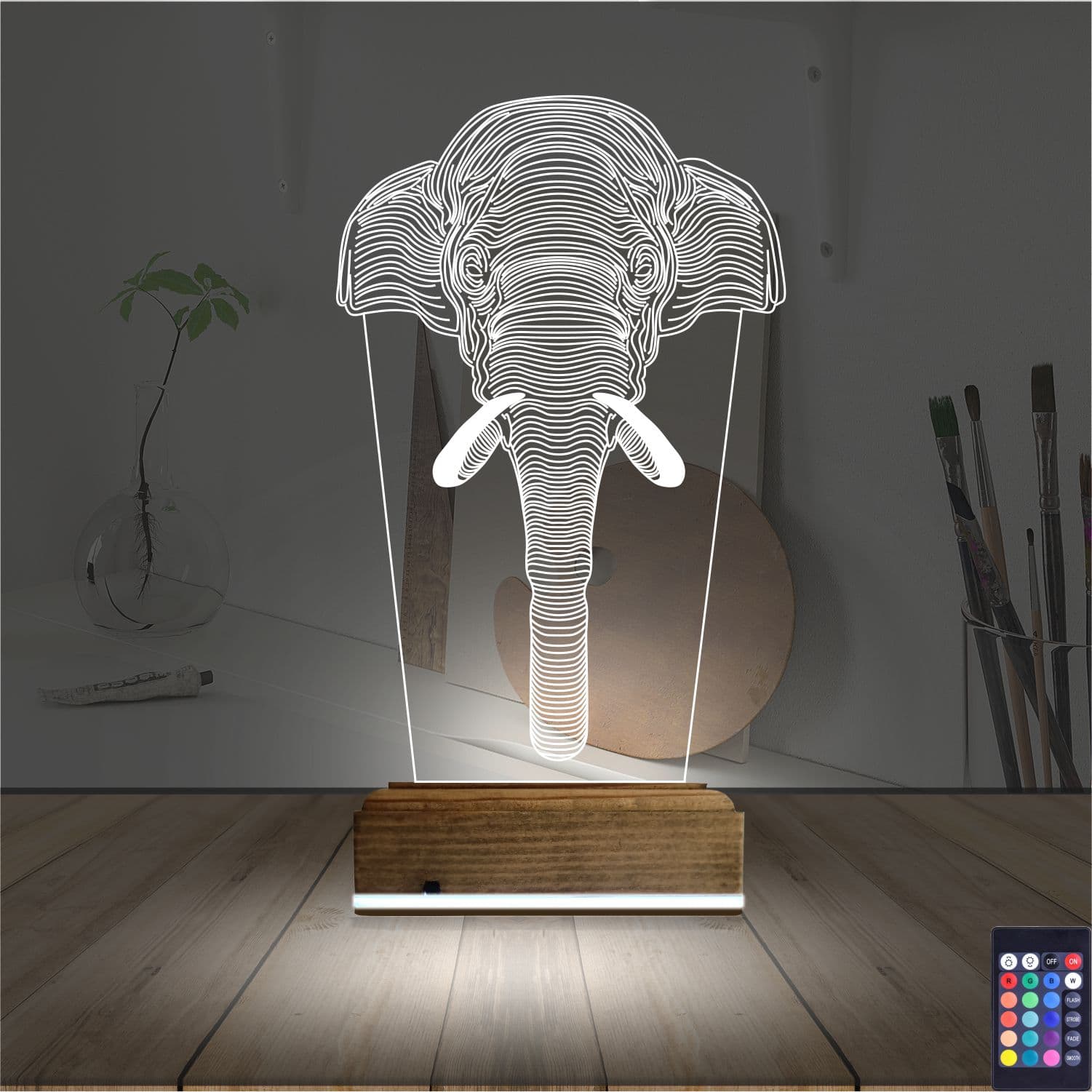 Слон — 3D LED Ночник | Подарок любителям природы 2