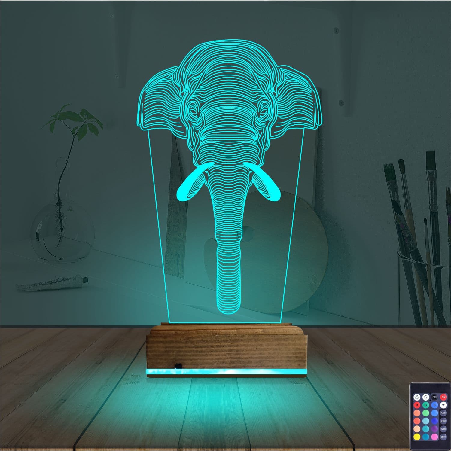 Слон — 3D LED Ночник | Подарок любителям природы 3