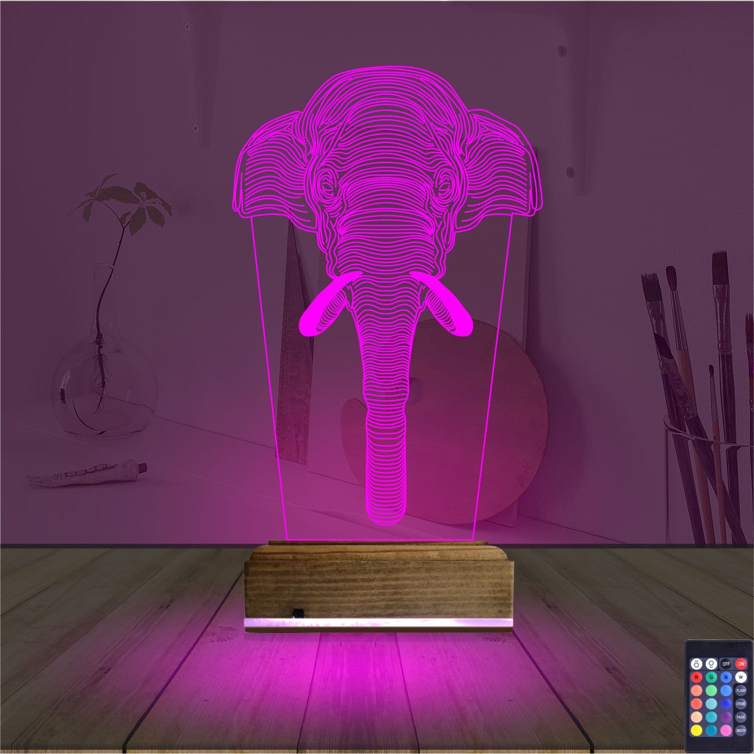 Слон — 3D LED Ночник | Подарок любителям природы 4