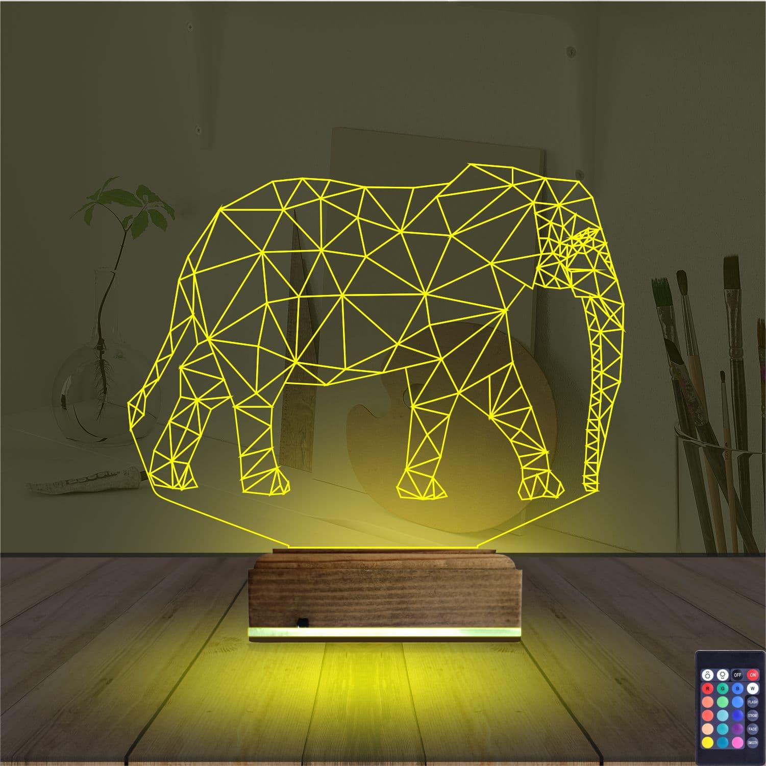 Геометрический слон — 3D LED Ночник | Подарок для интерьера 5