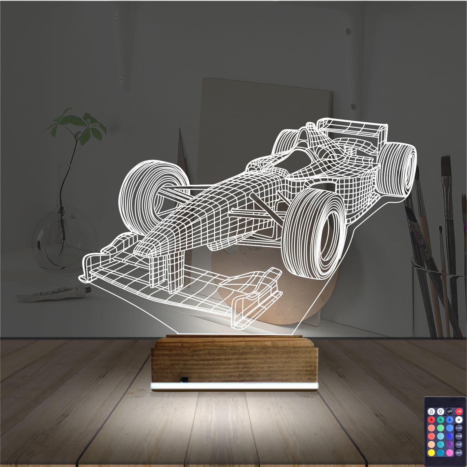 Болид Формулы-1 — 3D LED Ночник | Подарок фанату гонок 2