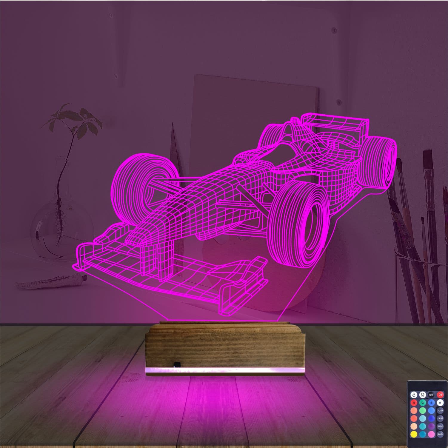 Болид Формулы-1 — 3D LED Ночник | Подарок фанату гонок 4