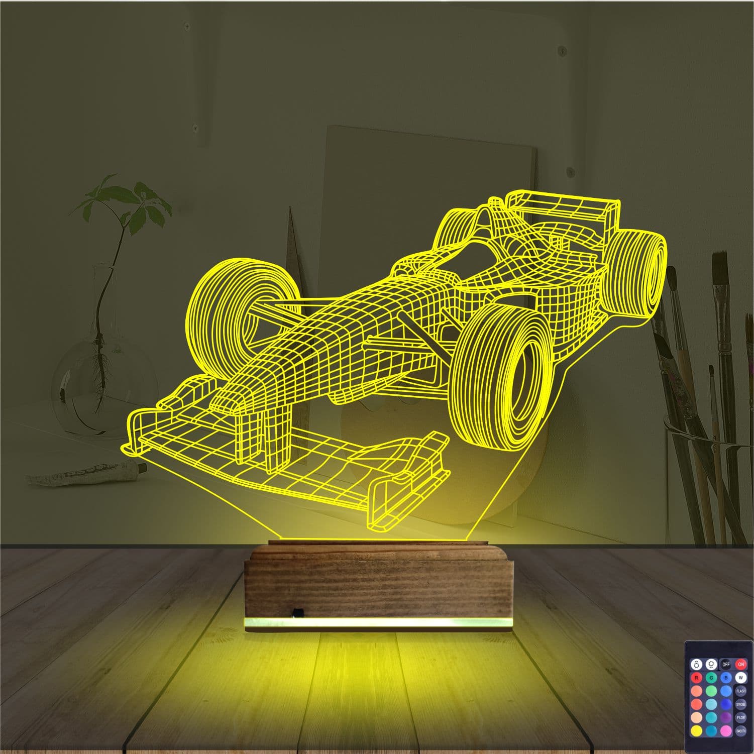 Болид Формулы-1 — 3D LED Ночник | Подарок фанату гонок 5