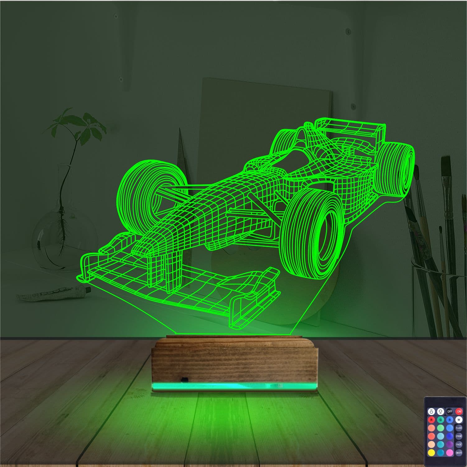 Болид Формулы-1 — 3D LED Ночник | Подарок фанату гонок 6