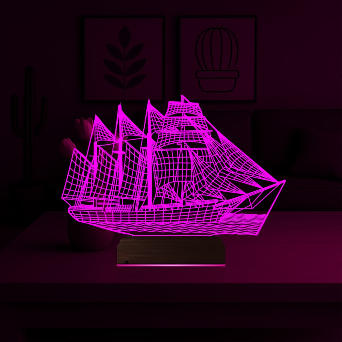 Парусник — 3D LED Ночник | Подарок мужчине 4