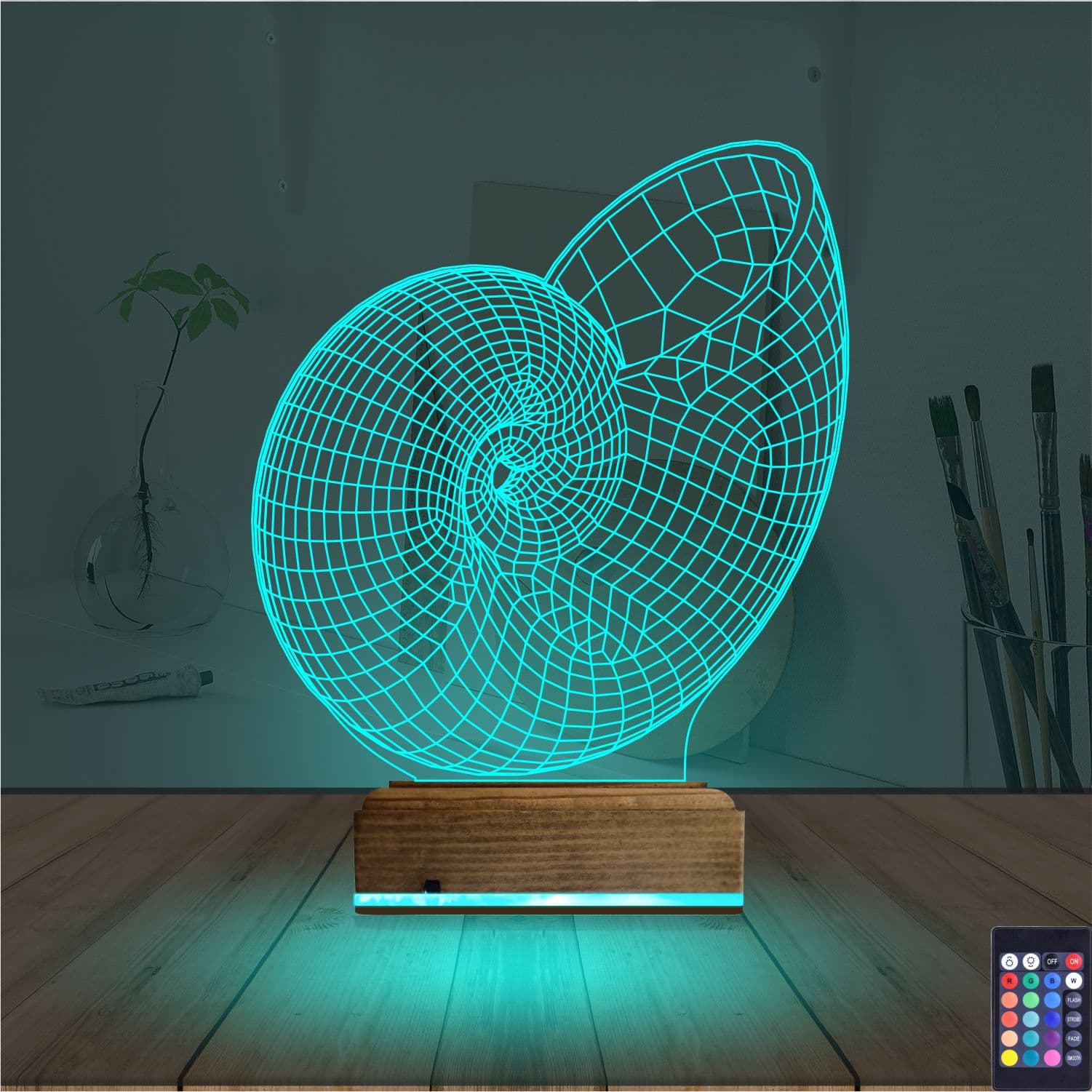 Ракушка Наутилус — 3D LED Ночник | Подарок для дома 3