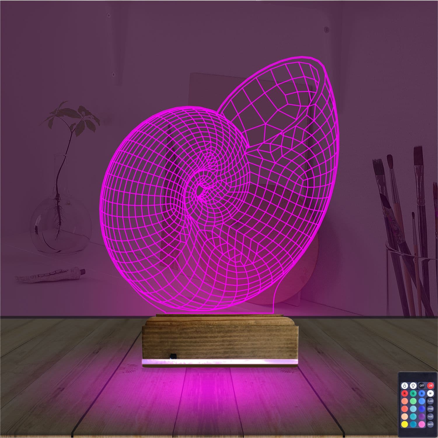 Ракушка Наутилус — 3D LED Ночник | Подарок для дома 4