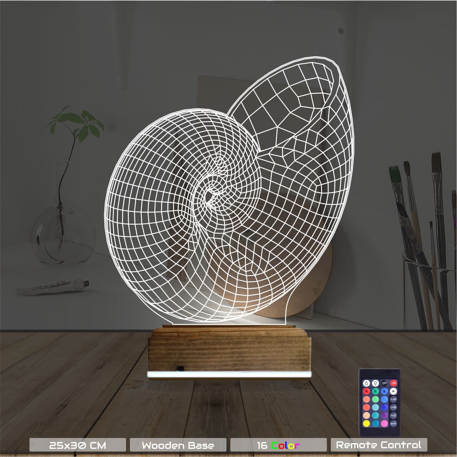 Ракушка Наутилус — 3D LED Ночник | Подарок для дома 8