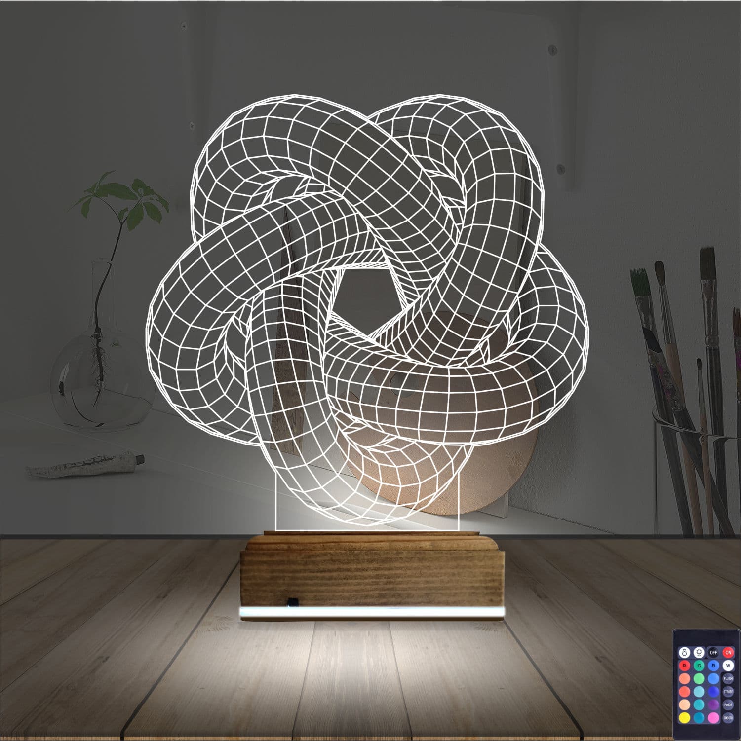 Геометрический узел — 3D LED Ночник | Стильный подарок 2