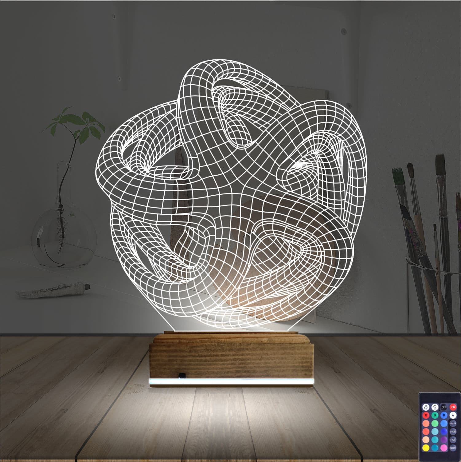 Абстрактный Геометрический Узел — 3D LED Ночник | Подарок другу 2