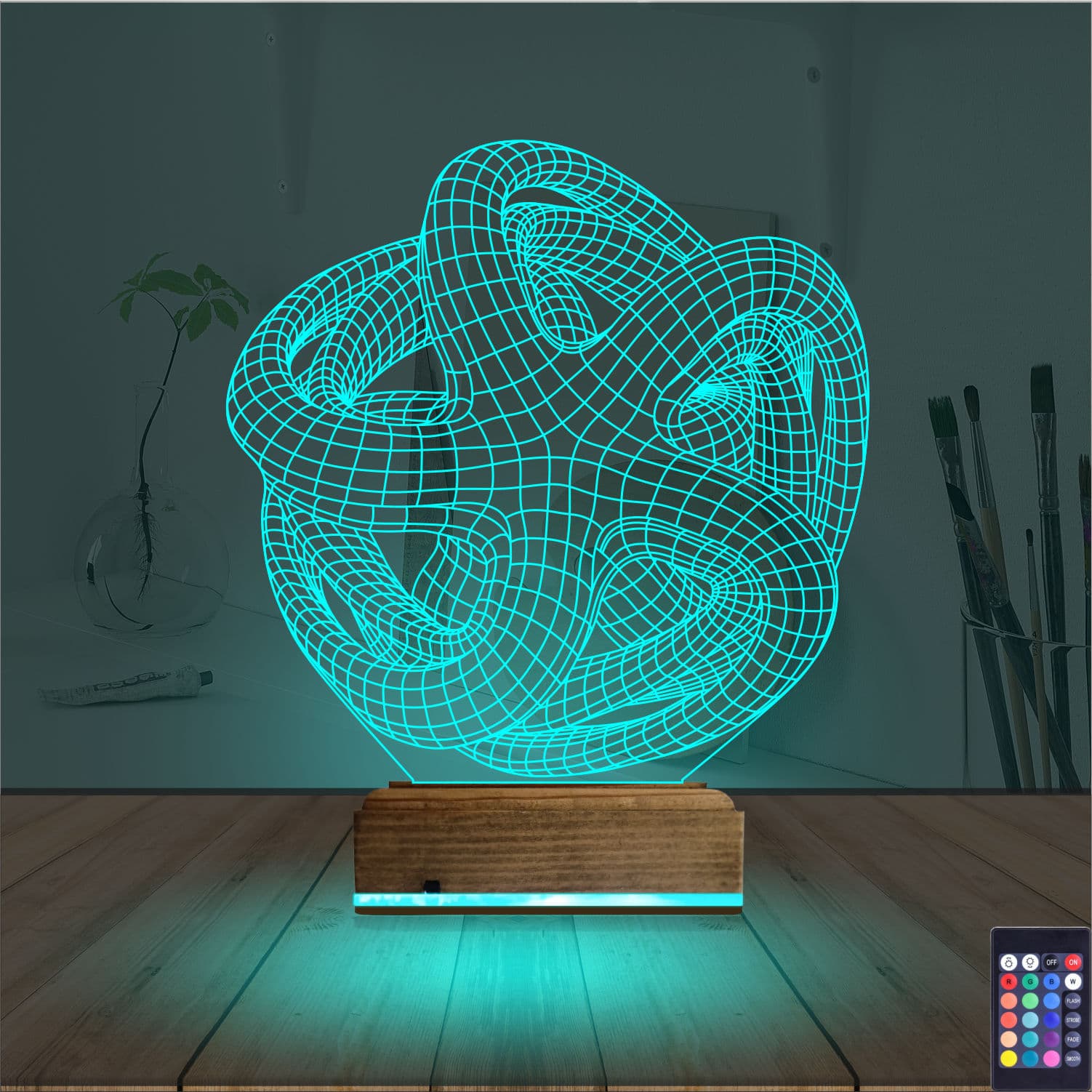 Абстрактный Геометрический Узел — 3D LED Ночник | Подарок другу 3